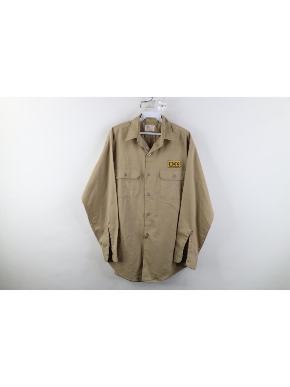 Vintage 50s 60s Streetwear Mens Large Workwear Mechanic Patch Button Shirt USA